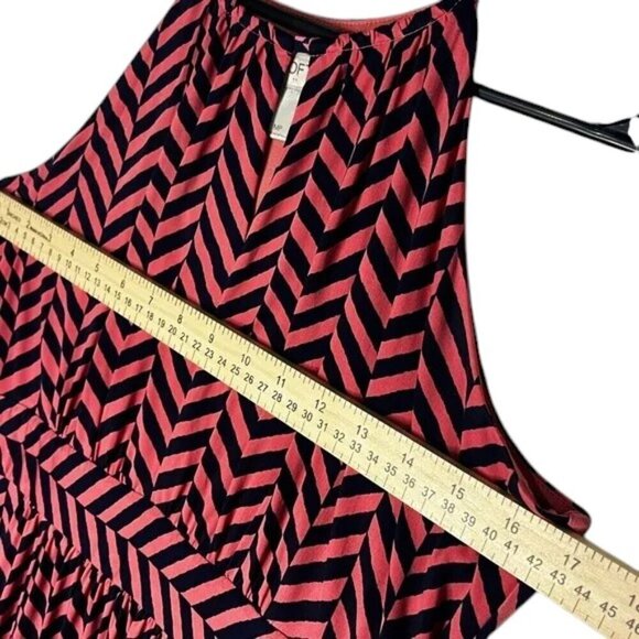 Loft Dress Maxi Pink and Navy Chevron Women’s Size M Petite - Picture 5 of 5